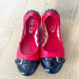 Tod’s ballet flat - red and black size 8 1/2